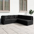 thumbnail image 1 of vidaXL 5 Piece Garden Lounge Set with Cushions Black Poly Rattan, 1 of 5