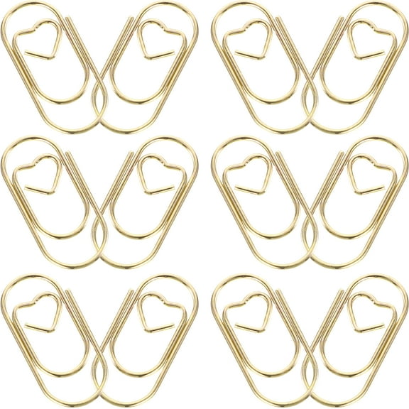 100 Pcs Metal Mini Paper Clip Clips Construction Assorted Colors Gold Office Golden