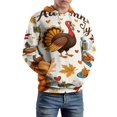 thumbnail image 5 of Happy Thanksgiving 3D Print Hoodie Men Women Autumn Thin Pullover Sweatshirt Vintage Streetwear Tops, 5 of 6