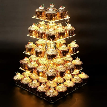 

5 Tier Acrylic Cake Stand Dessert Tower Dessert Stacking Tray Food Display Stand