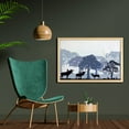 thumbnail image 2 of Moose Wall Art with Frame, Forest Design Abstract Woods North American Wild Animals Deer Hare Elk Trees, Printed Fabric Poster for Bathroom Living Room, 35" x 23", Black White Grey, by Ambesonne, 2 of 2