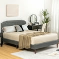 thumbnail image 2 of Costway Full Upholstered Bed Frame Adjustable Diamond Button Headboard Easy Assembly, 2 of 10