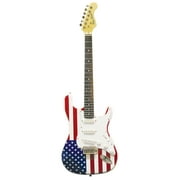 Main Street MEDCAF Double Cut-Away Electric Guitar With American Flag Body