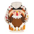 thumbnail image 3 of Happy Thanksgiving Pumpkin Turkey Men's Women Vintage 3D Hooded Sweatshirt - All-Season Loose Fit Streetwear, 3 of 6