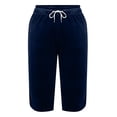 thumbnail image 7 of Velvet Pants Women Dressy Drawstring Elastic Waist Capri Pants Solid Color Loose Trousers with Open Leg Casual Lounge Wear, 7 of 7