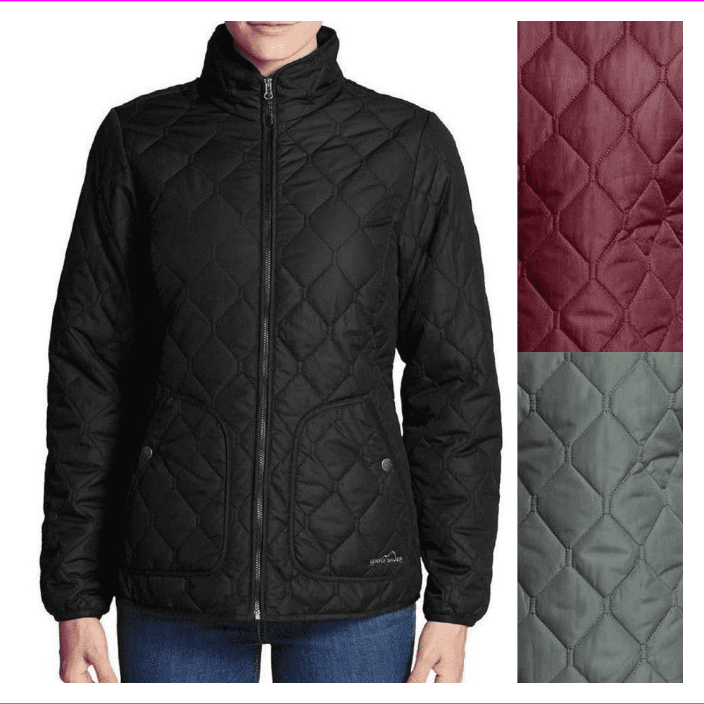 Eddie Bauer Women's Mod Quilt Light Jacket S/Dark Berry