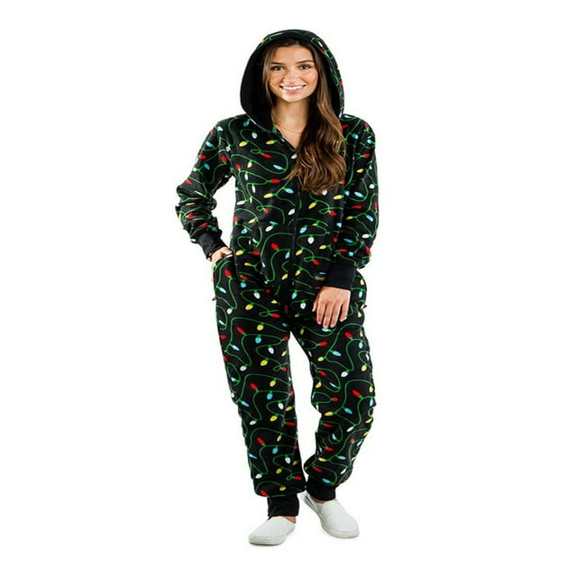 Combinaison à Capuche pour Femmes, Pantalon Long de Noël, Justaucorps à Manches Longues, Pyjama, Tenue d'Intérieur
