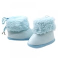 thumbnail image 2 of Infant Baby Boys Girls Plush Winter Snow Boots Ankle Back Tie Soft Sole Boots Toddler Newborn Warm First Walker Crib Outdoor Shoes, 2 of 7