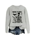 thumbnail image 2 of Anbech Women's Skull Sweatshirt Graphic T Shirts Long Sleeve Top Pullover Halloween Sweaters, 2 of 3