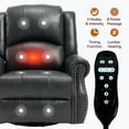 thumbnail image 5 of Heat Massage Manual Recliner Chair with 360 Degree Swivel Rocker and Vibration Functions in Fabric for Living Room Comfort Seating, Grey, 5 of 9