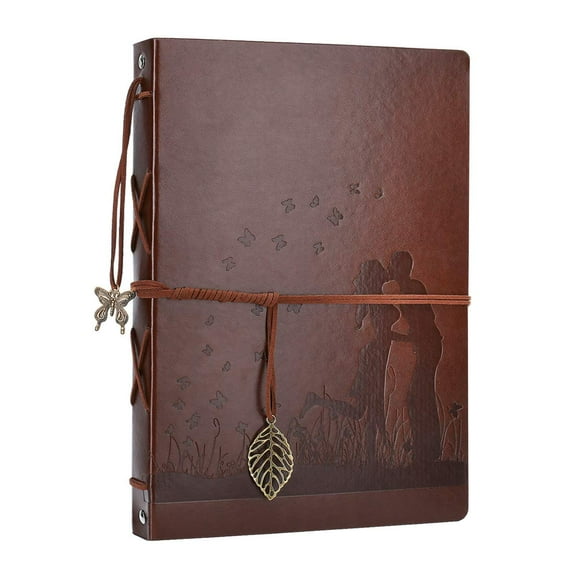 Photo Album, AIOR Scrapbook Album Memory Book DIY Retro Pendents Vintage Wedding Travel with Anniversary Birthday Gifts for Mom Lover Women Girls (Kiss)