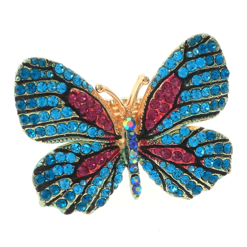 Large Crystal Butterfly Stretch Ring 7626