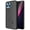 Black, variant on Case with Stand for T-Mobile REVVL 6X 5G (2023) / REVVL 6 5G (2022), Nakedcellphone [Grid Texture] Slim Hard Shell Phone Protector Cover with Kickstand
