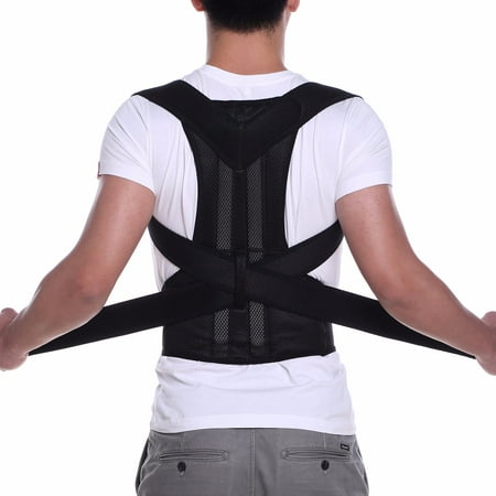 CFR Posture Corrector Back Brace Support Belts for Upper Back Pain Relief, Adjustable Size with Waist Support Wide Straps Comfortable for Men