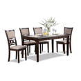 thumbnail image 3 of New Classic Gia 60" 5-Piece Rectangular Wood Dining Set with 4 Chairs in Cherry, 3 of 14