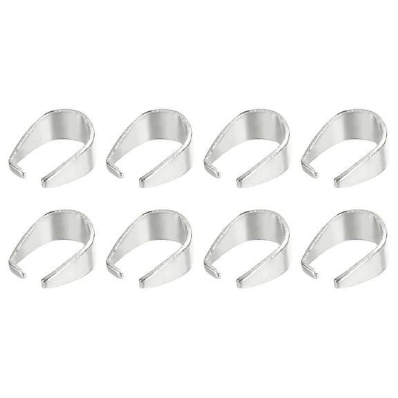 100Pcs Pinch Clip Clasp, 6 x 8mm Pinch Clip Pendant Bail Connector Metal Pinch Bail for Pendants Jewelry Making DIY Craft, Silver