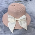 thumbnail image 2 of Sombrero de ala grande para mujer, de 56 a 58 cm de circunferencia, para verano, playa, sol, paja con lazo, 2 of 5