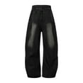 thumbnail image 2 of Mens Oversized Distressed Cargo Jeans with Drawstring Waist Pocketed Washed Look Relaxed Fit Everyday Wear Casual, 2 of 18