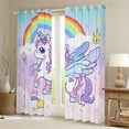 thumbnail image 2 of Erosebridal Kawaii Unicorn Curtains and Drapes(42x90),Magic Animal Blackout Curtains for Bedroom,Rainbow Stars Wings Curtains Pack of 2(42x90) For Girls,Microfiber Bedroom Decoration, 2 of 6