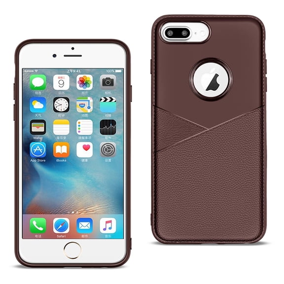 Reiko brand for Iphone 8 Plus Good Quality Phone Case In Brown