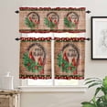 thumbnail image 2 of Red Christmas Snowman Curtain Valances Set Xmas Balls Pine Tree Snowflake Navy Blue Kitchen Curtains 36&nbsp;inch Length Rod Pocket Valance and Tiers 3 Piece Set Small Bedroom Bathroom Laundry Decor, 2 of 7