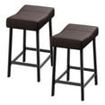thumbnail image 4 of ChaoLink Set of 2 PU Leather Bar Stools, 24" Saddle Seat Counter Height Stools with Heavy Duty Metal Frame, 4 of 7