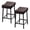 Black + Brown Cushion, variant on 24 Inch Counter Height Bar Stools Set of 2 – Backless PU Leather Saddle Seat, Upholstered Curved Cushion, Sturdy Metal Base, Easy Assembly – Black + Black Cushion, 24 inches - 2 pieces