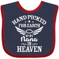 thumbnail image 3 of Inktastic Handpicked for Earth by My Nana in Heaven with Angel Wings Boys or Girls Baby Bib, 3 of 4