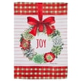 thumbnail image 1 of Evergreen Suede Garden Flag - Holiday Succulents Wreath, 1 of 2