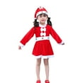 thumbnail image 5 of YunPes Girls Christmas Dresses Long Sleeve Party Performance 3 Pieces Santa Dress with Hat Xmas Outfits Velvet Dress up, 5 of 5