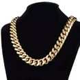 thumbnail image 5 of 6mm-18mm Men's Miami Cuban Link Chain Necklace 18K Gold Plated Stainless Steel, 5 of 6