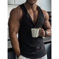 thumbnail image 5 of Men'S Tank Tops Sleeveless V Neck Workout Muscle Gym Athletic Shirts Casual Summer Tee Black XL, 5 of 8