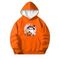 thumbnail image 2 of CBASIHI Girls Halloween Sweatshirts with Pockets Long Sleeve Fleece Warm Casual Cute Ghost Pumpkin Print Pullover Hoodies Orange 5 T, 2 of 7