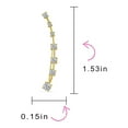 thumbnail image 4 of Bling Jewelry Climbers Ear Pin Earrings Graduated CZ Crawlers 14K Gold Plated Sterling Silver, 4 of 5