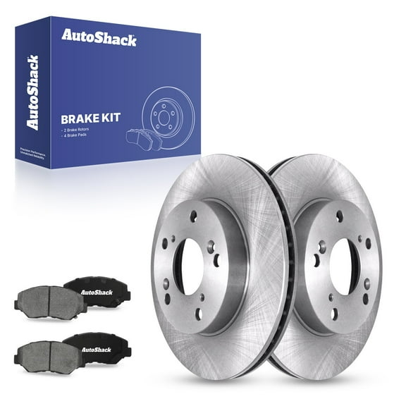 AutoShack 10.3" (261.7 mm) Front Vented Brake Rotors   Ceramic Brake Pads | Replacement for 2015 Honda Civic | 6-PC Brake Kit