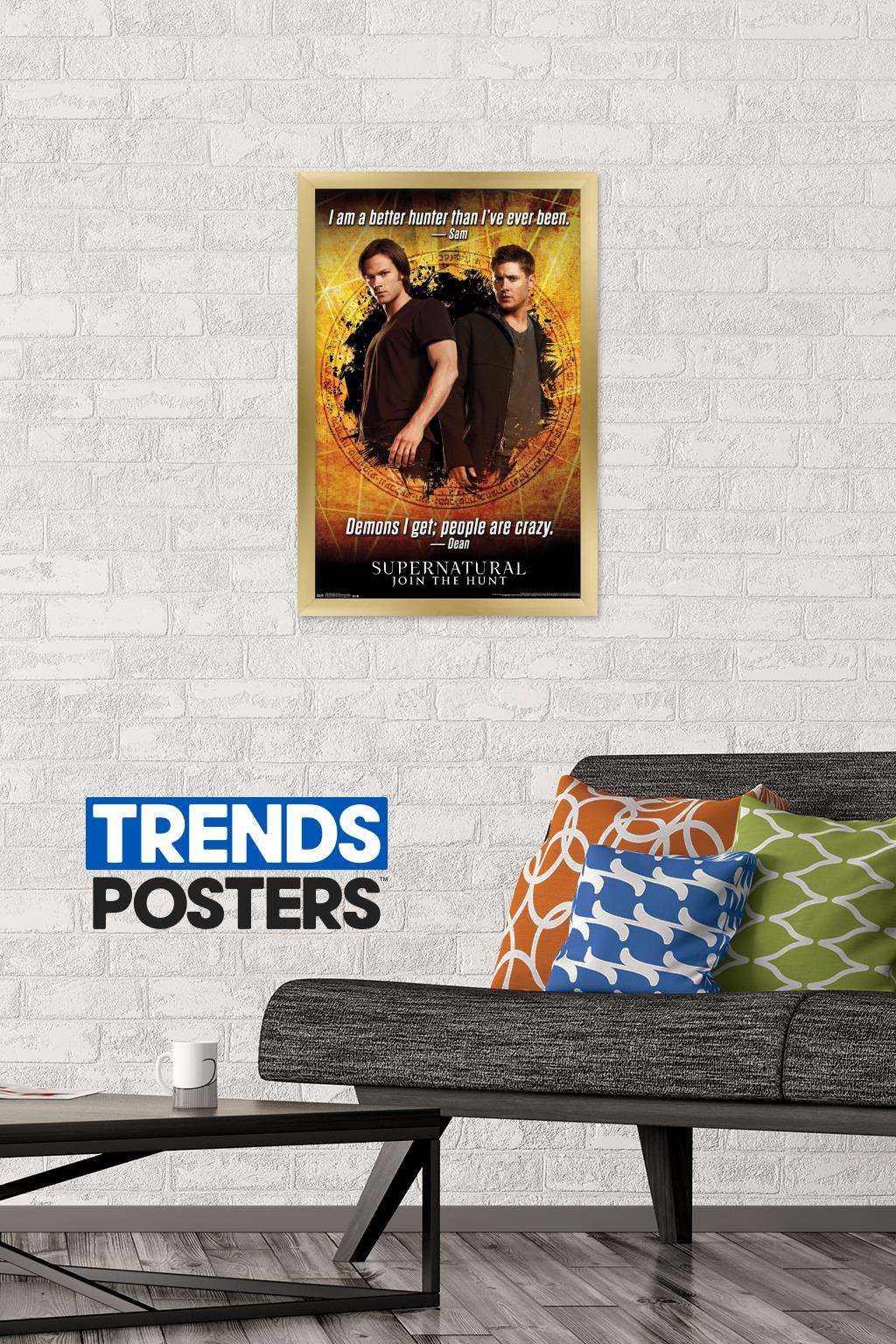 Supernatural - Quotes Wall Poster, 14.725" x 22.375", Framed