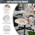 thumbnail image 6 of ZIATUBLES Home Office Chair Cover Computer Desk Rotating Chair Slipcover Removable Washable Stylish High Back Chair Protector Covers with Snap Button, S, Floral Bee White, 6 of 7