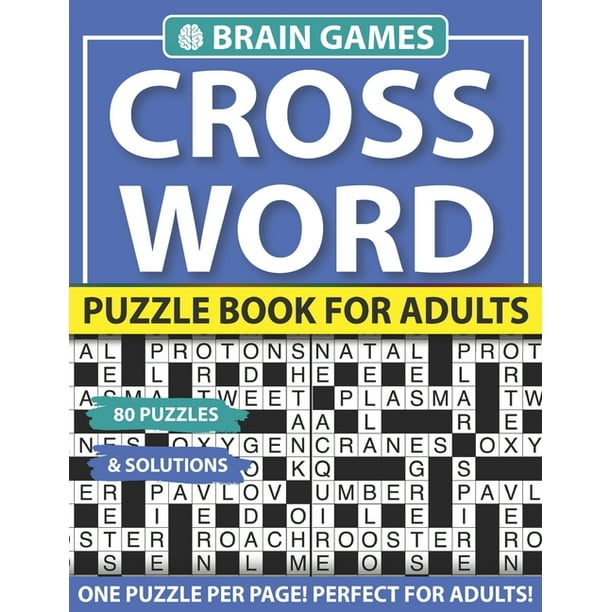 crossword puzzle book for adults crossword book yoga for the brain and puzzle book for free time with solutions paperback large print walmart com