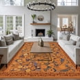 thumbnail image 3 of Boho Yellow Flowers Area Rugs 8'x10', Washable Small Throw Rugs for Living Room Patio, Spring Abstract Watercolor Floral Leaf Indoor Outdoor Rug Non-Slip Low Pile Carpet Runner Reversible Floor Mats, 3 of 8