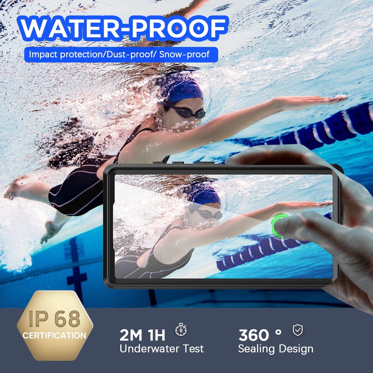 AICase Waterproof Case Cover for Samsung Galaxy S26 Ultra, IP68 Waterproof Full Body Protective Shockproof Case with Build in Screen Protector Anti-Scratch Cell Phone Case,Black