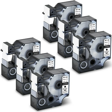 GREENCYCLE 6PK Compatible for DYMO D1 Label Tape 45800 S0720820 19mm 7m Black on Clear for LabelManager LabelPoint LabelWriter 3M Label Maker