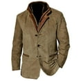 thumbnail image 1 of Men's Jacket Vintage Fleece Suede Jackets Fall Winter Outdoor Daily Blazer-good, 1 of 5