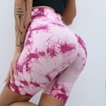 thumbnail image 2 of Aayomet Shorts de Yoga Taille Haute Dégradé Trois Points pour Femmes, Rouge L, 2 of 4