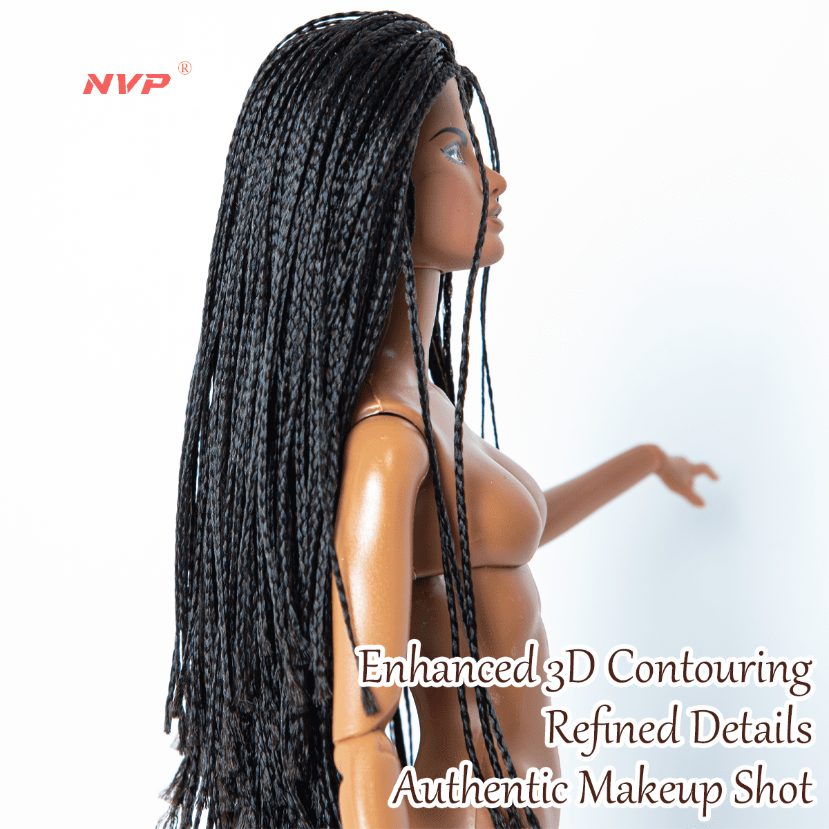 12.6inch Realistic Collectible BJD Doll - Fashion Model Ball Jointed Doll with 12 Joints for DIY Crafting (No Clothing Included)
