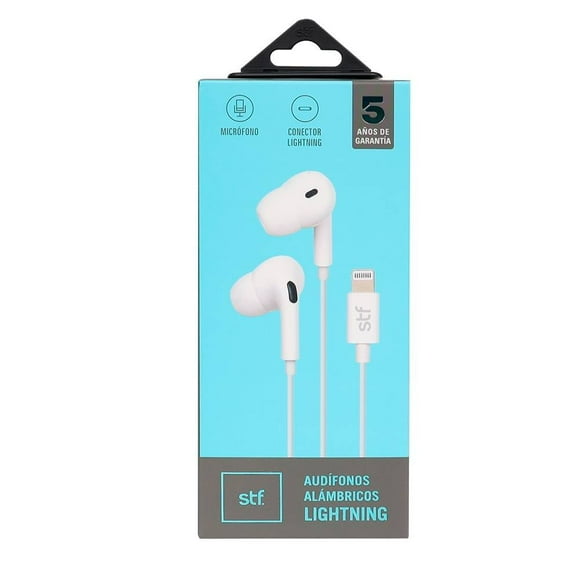 Audifonos Alámbricos STF Lightning blanco 1.2 m