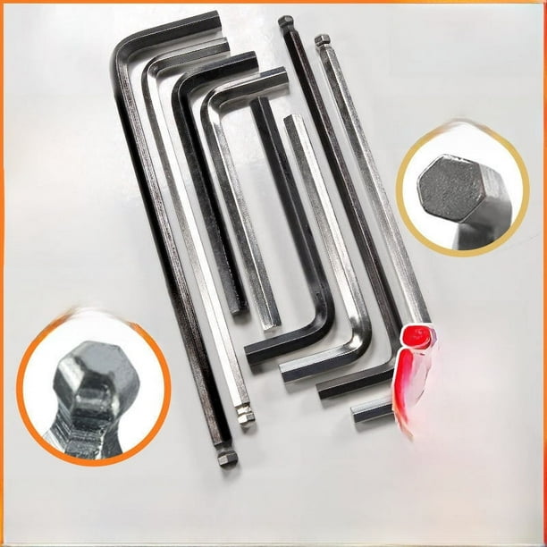 Herramienta de hardware, llave Allen de cabeza esférica, llave hexagonal de cabeza plana interior, destornillador, 20 piezas