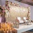 thumbnail image 4 of LAGarden 24 Pcs Shimmer Wall Backdrop Panels Square Sequin Photo Champagne Gold 4x6 Ft, 4 of 9
