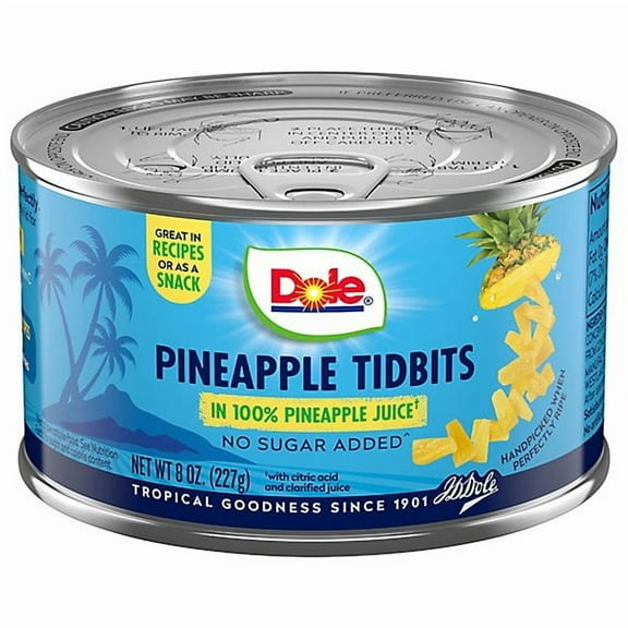 Dole Pineapple Tidbits in Pineapple Juice - 8 Oz