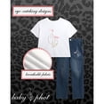 thumbnail image 2 of Baby Phat Girls Denim Pants Set Soft Crewneck Girls Shirts and Wide Leg Denim Jeans Set 2 Piece, 2 of 7