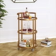 thumbnail image 6 of Evelyn&Zoe 21" Brass Finish Metal/Glass Bar Cart, 6 of 8